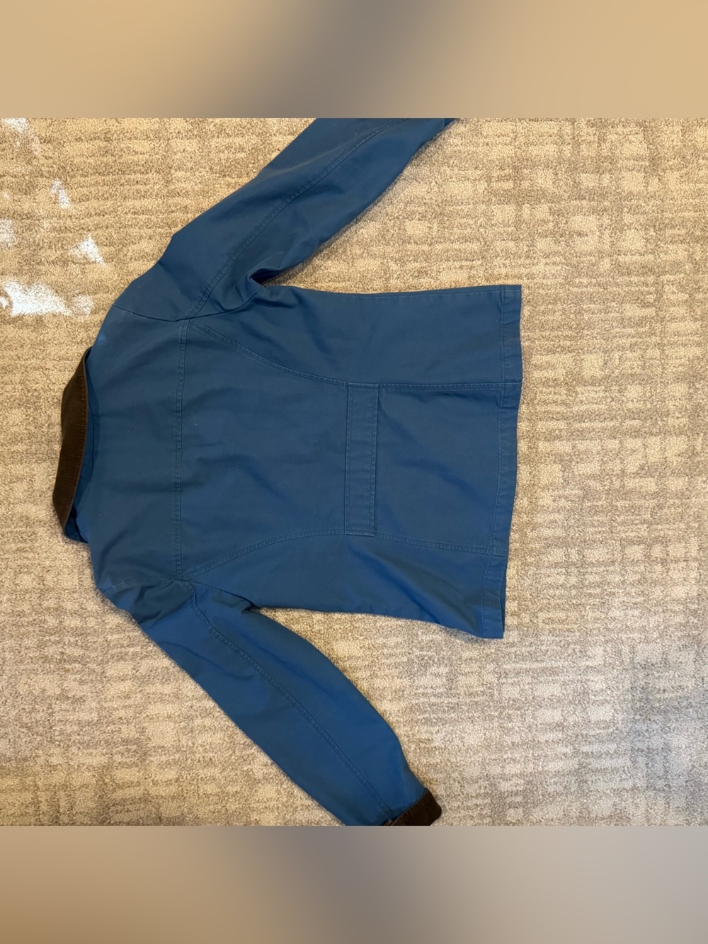 LL Bean Jacket Women Medium Blue Barn Chore Coat Flannel Lined Corduroy Collar - Picture 9 of 9